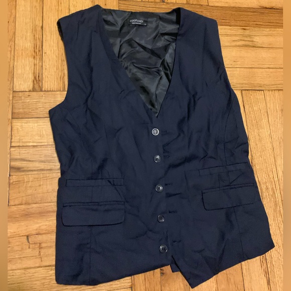 COOFANDY Slim Fit Business Suit Vest / Formal Navy Blue Mens Vest. Fancy Buttons - Picture 2 of 6